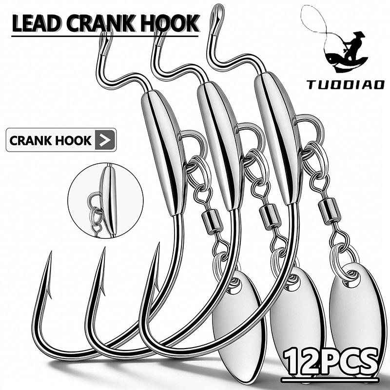 Fishing Hook Weedless - [TUODIAO] Kurbelhaken-Jigköpfe-Set, Weedless Glitter Soft Bait