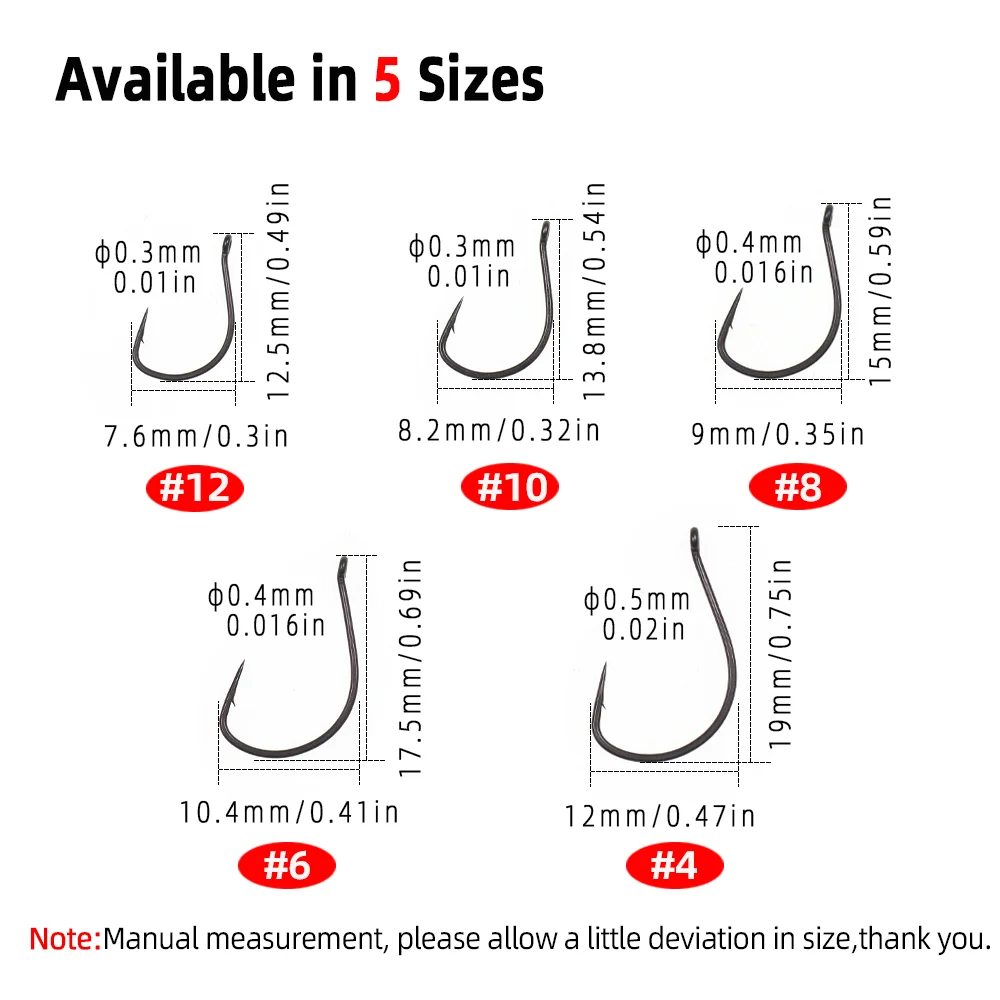 Wifreo 50Stk # 4- # 12 kleine  – Fishing Hook Size Bewertung und Preis